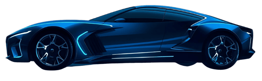 Futuristic Blue Sports Car
